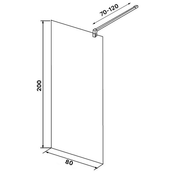 Душевая перегородка Loranto Walk-in 80 см CS-W02B-80 (стекло 8 мм) чёрный матовый/прозрачное "Лофт клетка" - фото 8