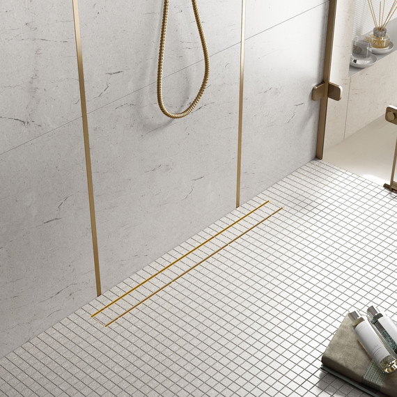 Трап Timo Drain System 80 см DS230208/17 (под плитку) золото матовое - фото 3