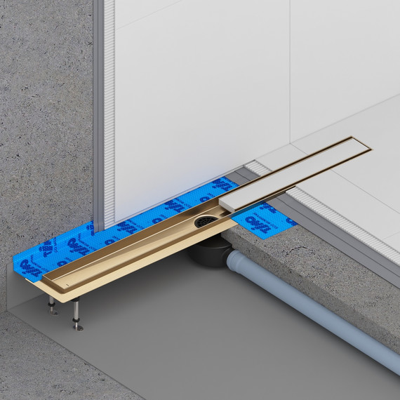 Трап Timo Drain System 80 см DS230208/17 (под плитку) золото матовое - фото 4