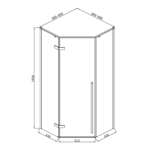 Душевое ограждение Loranto Neo 90x90 см CS-22107-90B (стекло 8 мм) чёрный/прозрачное - фото 3