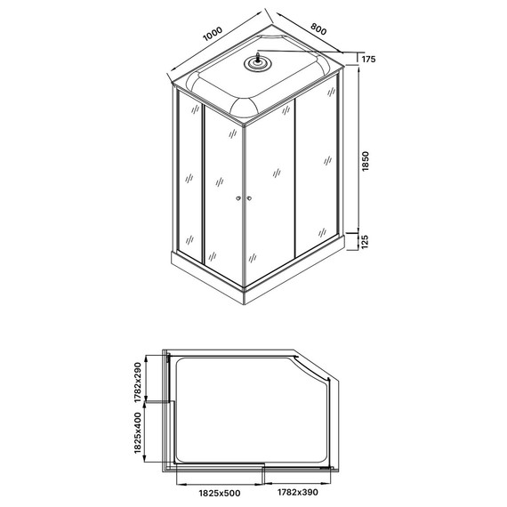 Душевая кабина Loranto 100х80 см CS-5180-13R G, сатин/матовое - фото 19