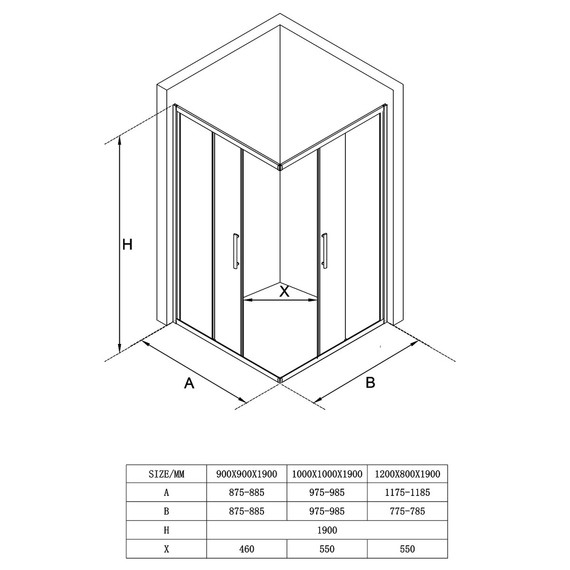 Душевое ограждение Loranto 120x80 см CS-AB01GG-100, серый матовый/прозрачное - фото 6