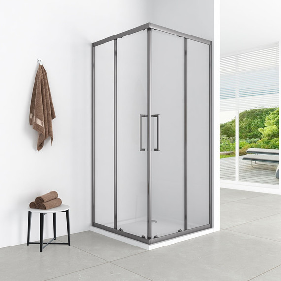 Душевое ограждение Loranto 90x90 см CS-AB01GG-90, серый матовый/прозрачное - фото 2