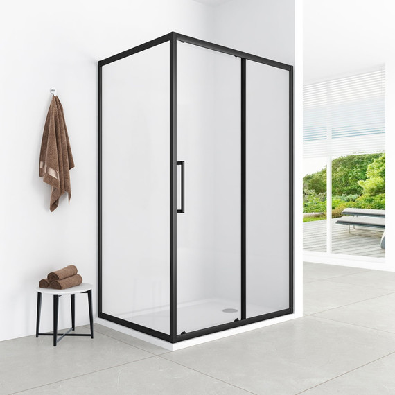 Душевое ограждение Loranto 120x90 см CS-AB02B-129, чёрный матовый/прозрачное - фото 2