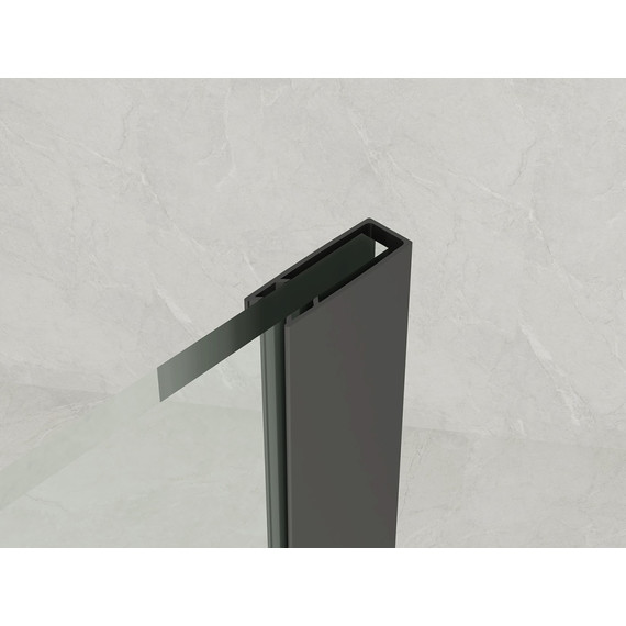 Душевая перегородка Loranto Walk-in 70 см CS-W02B-70 (стекло 8 мм) чёрный матовый/прозрачное "Лофт клетка" - фото 5