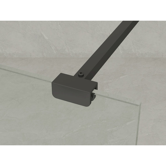 Душевая перегородка Loranto Walk-in 90 см CS-W02B-90 (стекло 8 мм) чёрный матовый/прозрачное "Лофт клетка" - фото 3