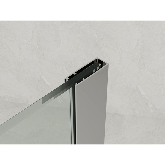 Душевая перегородка Loranto Walk-in 90 см CS-W04B-90 (стекло 8 мм) чёрный матовый/прозрачное - фото 5