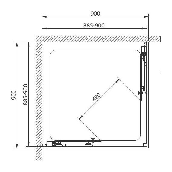 Душевое ограждение Cezares 90х90 см ECO-O-A-2-90-C-NERO, черный/прозрачное - фото 3