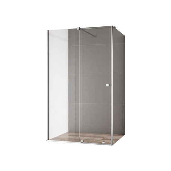 Душевое ограждение Cezares 110х80 см STREAM-AH-1-110/80-C-Cr, с кронштейном в комплекте, хром/прозрачное - фото 