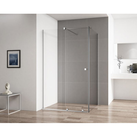 Душевое ограждение Cezares 120х100 см STREAM-AH-1-120/100-C-Cr, с кронштейном в комплекте, хром/прозрачное - фото 2