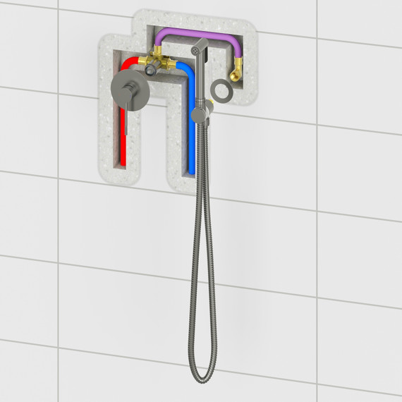 Набор для гигиенического душа Timo Saona 2389/19SM (со скрытой частью) розовое золото - фото 5