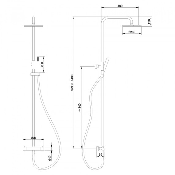 Душевая стойка с термостатом Abber Wasser Kreis AF8160NGL, никель - фото 3