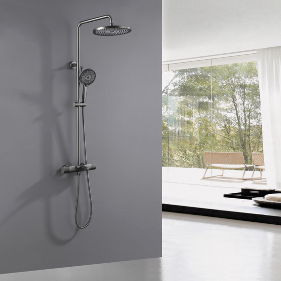 Душевая стойка с термостатом Abber Thermostat AF8516NGL, никель - фото 2