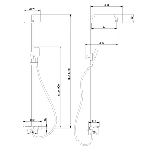 Душевая стойка с термостатом Abber Thermostat AF8516NGL, никель - фото 7
