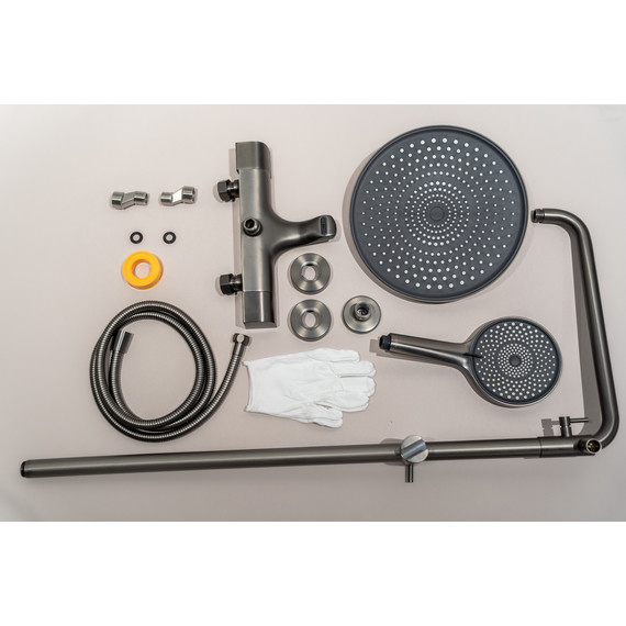 Душевая стойка с термостатом Abber Thermostat AF8516NGL, никель - фото 6