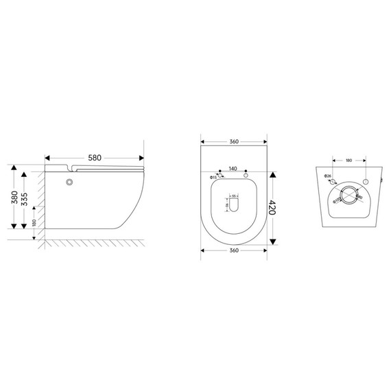 Инсталляция с подвесным унитазом комплект: Abber AC0101P с подвесным импульсным унитазом Bequem AC1108P с крышкой микролифт - фото 6
