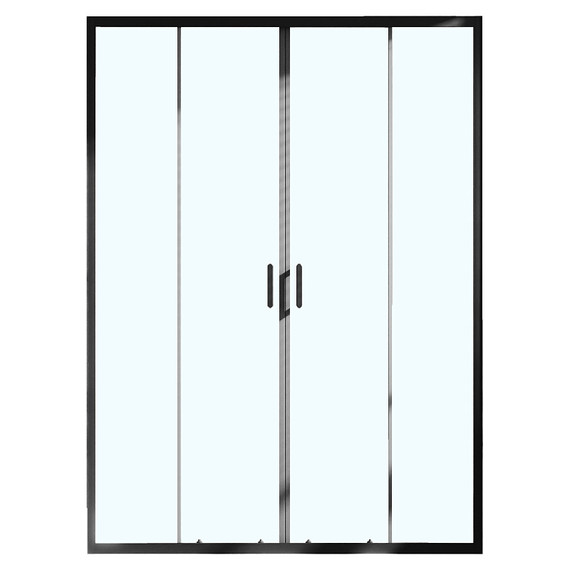 Душевая дверь Azario Tokyo 170 см AZ-362K2-170-MB-CL, чёрный матовый/прозрачное - фото 