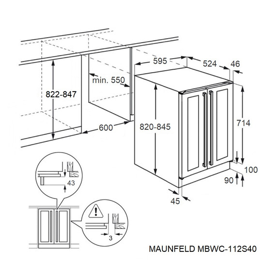 Встраиваемый винный шкаф Maunfeld MBWC-112S40 - фото 7