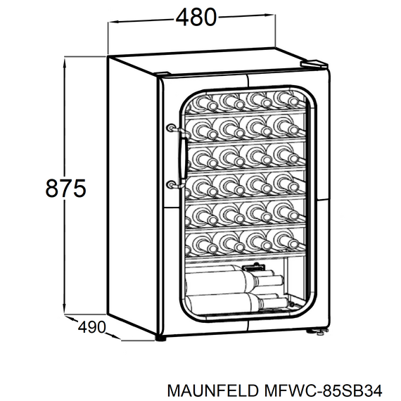 Винный шкаф Maunfeld MFWC-85SCH34 - фото 7