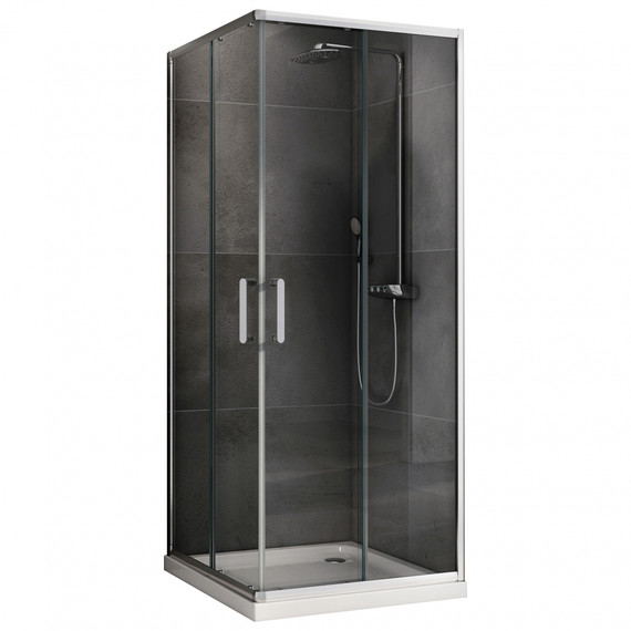 Душевое ограждение Abber Schwarzer Diamant 100х100 см AG021005, хром/прозрачное - фото 