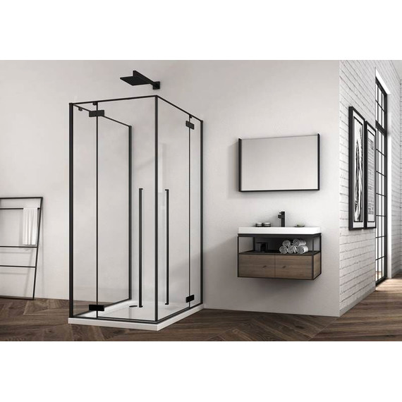 Душевое ограждение Abber Eins 90х90 см AG06099B (стекло 8 мм) чёрный/прозрачное - фото 2