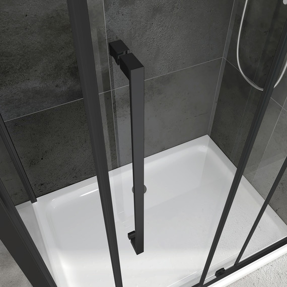 Душевое ограждение Abber Schwarzer Diamant 100х50 см AG30100BH-S50B, чёрный/прозрачное - фото 6