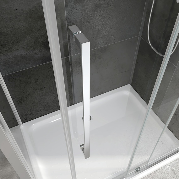 Душевое ограждение Abber Schwarzer Diamant 100х60 см AG30100H-S60, хром/прозрачное - фото 4