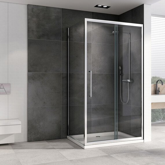 Душевое ограждение Abber Schwarzer Diamant 110х85 см AG30110H-S85, хром/прозрачное - фото 2