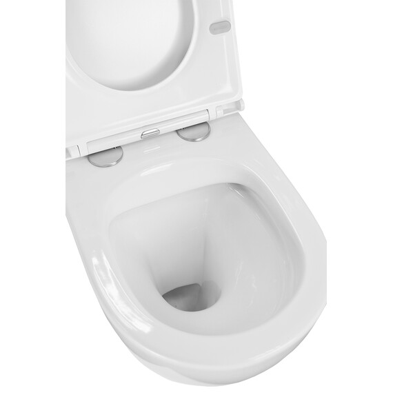 Унитаз подвесной безободковый Azario Grado AZ-0046-N с тонкой крышкой микролифт, Цвет производителя: белый - фото 7