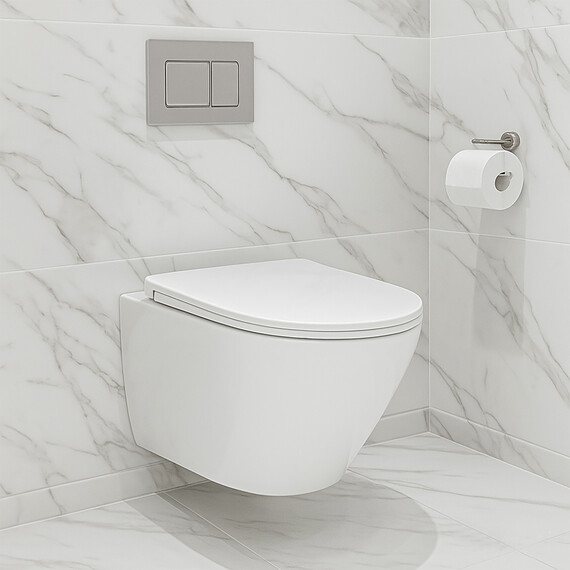 Унитаз подвесной безободковый Azario Teramo 0053 с крышкой микролифт, Цвет производителя: белый - фото 14