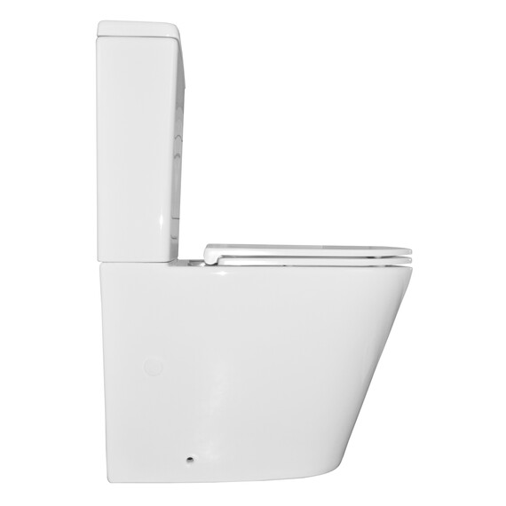 Унитаз-компакт безободковый Azario Vetro AZ-2149 с крышкой микролифт, Цвет производителя: белый - фото 4