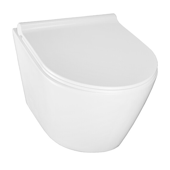 Унитаз подвесной безободковый Azario Nova AZ-2217 с крышкой микролифт - фото 2