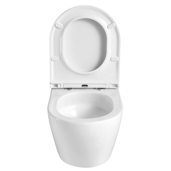 Унитаз подвесной безободковый Azario Grado AZ-0046-UQ3 с крышкой микролифт (Система смыва торнадо), Цвет производителя: белый - фото 3