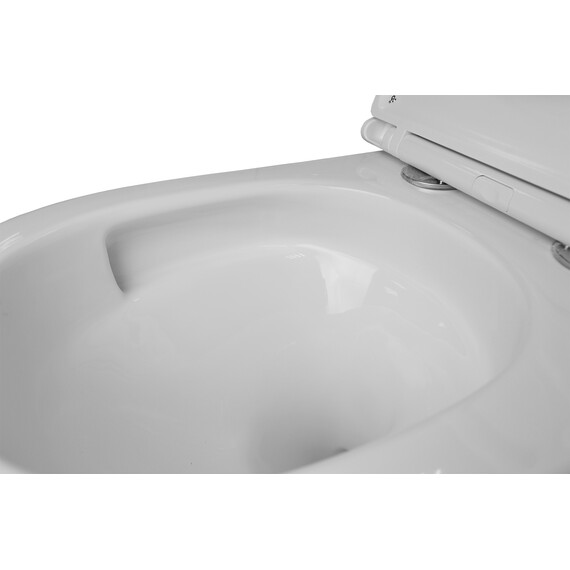 Унитаз подвесной безободковый Azario Grado AZ-0046-UQ3 с крышкой микролифт (Система смыва торнадо), Цвет производителя: белый - фото 6