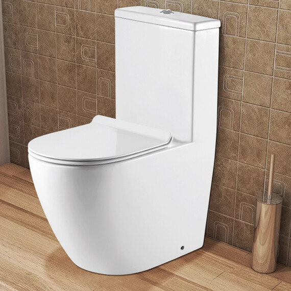 Унитаз-моноблок безободковый Azario Morano AZ-1001 с крышкой микролифт, Цвет производителя: белый - фото 14