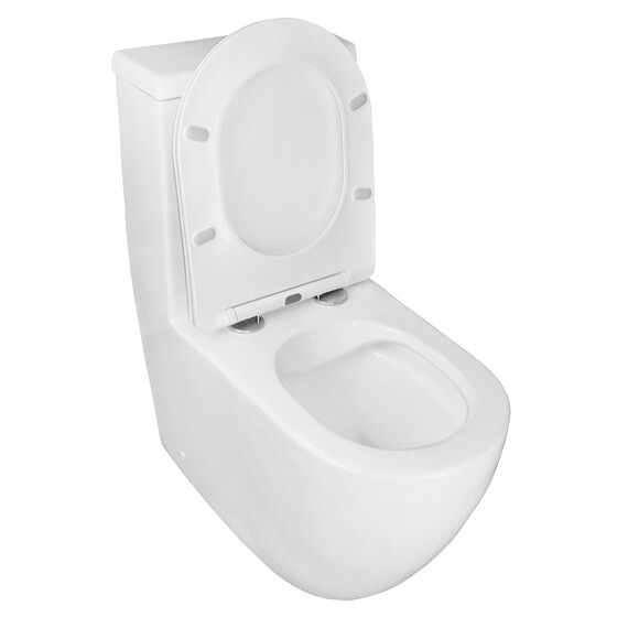 Унитаз-моноблок безободковый Azario Morano AZ-1001 с крышкой микролифт, Цвет производителя: белый - фото 3