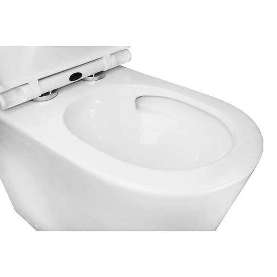 Унитаз-моноблок безободковый Azario Scala AZ-8101 с тонкой крышкой микролифт (система смыва торнадо) - фото 7