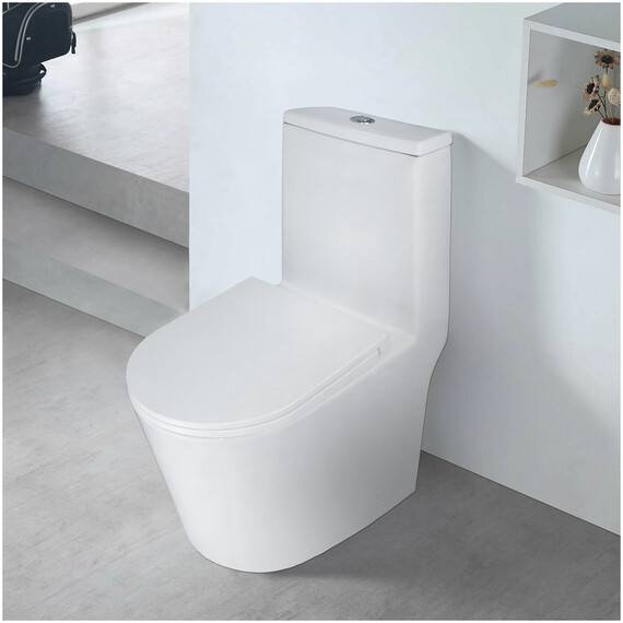 Унитаз-моноблок безободковый Azario Scala AZ-8101 с тонкой крышкой микролифт (система смыва торнадо) - фото 19