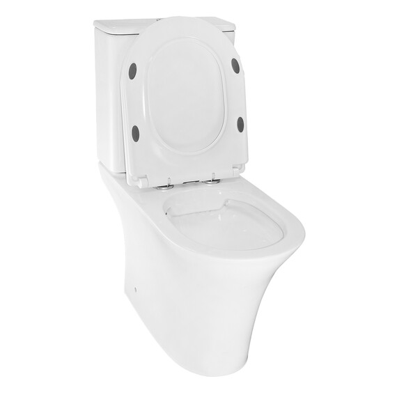 Унитаз-компакт безободковый Azario Fretta Round AZ-7121A с тонкой крышкой микролифт - фото 4