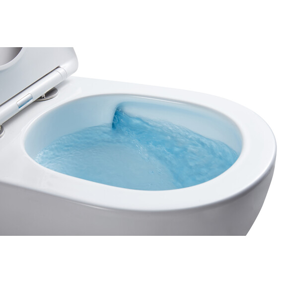 Унитаз подвесной безободковый Azario Grado AZ-0046-UQ1 с тонкой крышкой микролифт (Система смыва торнадо) - фото 9