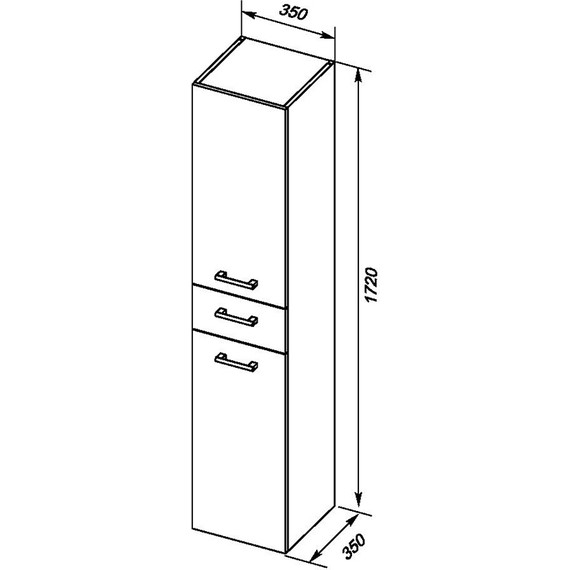 Пенал подвесной Dreja 35 см 77.0304D, дуб кантри - фото 4