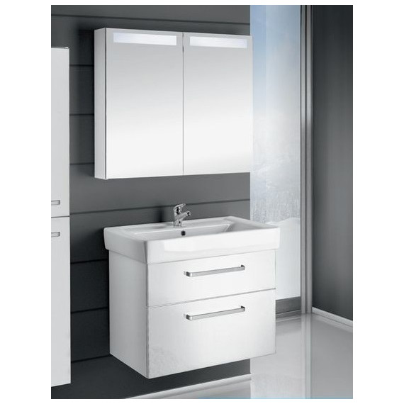 Тумба подвесная с раковиной Dreja Q Max 80 см 77.0007W, белый - фото 3