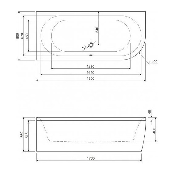 Ванна акриловая Cezares Metauro Corner L 180x80 см METAURO CORNER-180-80-40-L - фото 6