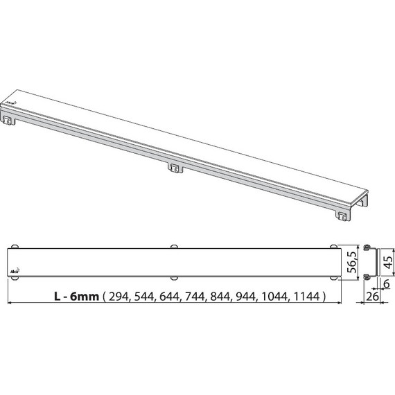 Решетка AlcaPlast GL1200-850 GLASS для трапа - фото 2
