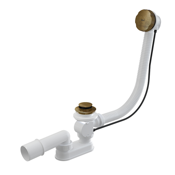 Сифон для ванны AlcaPlast A55 ANTIC металл - фото 