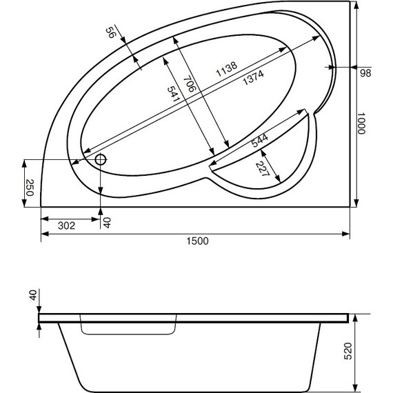 Ванна акриловая Santek Шри-Ланка 150x100 см 1.WH30.2.395 R - фото 2