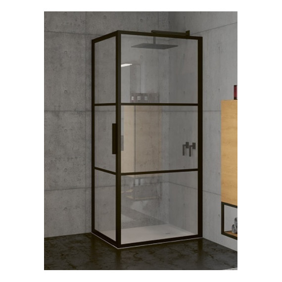 Душевое ограждение Riho Grid GB 201 80х100 см L/R, черный/прозрачное - фото 