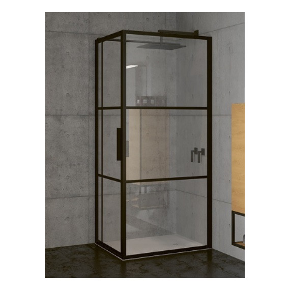 Душевое ограждение Riho Grid GB 203 130х100 см L/R с кронштейном в комплекте, черный/прозрачное - фото 