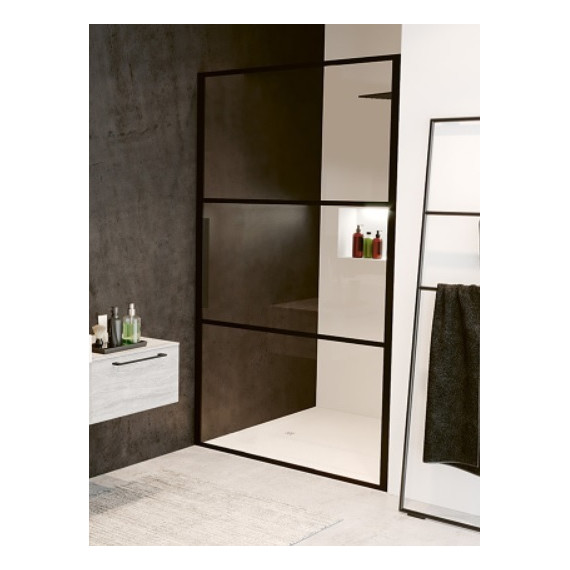 Душевая дверь Riho Grid GB 101 90 см L/R черный/прозрачное - фото 