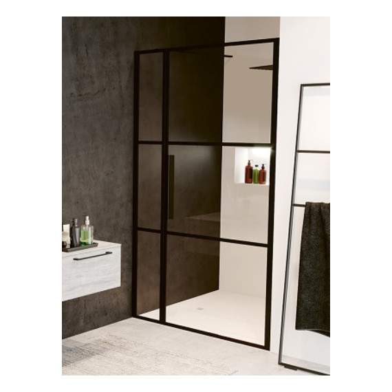 Душевая дверь Riho Grid GB 104 120 см L/R черный/прозрачное - фото 